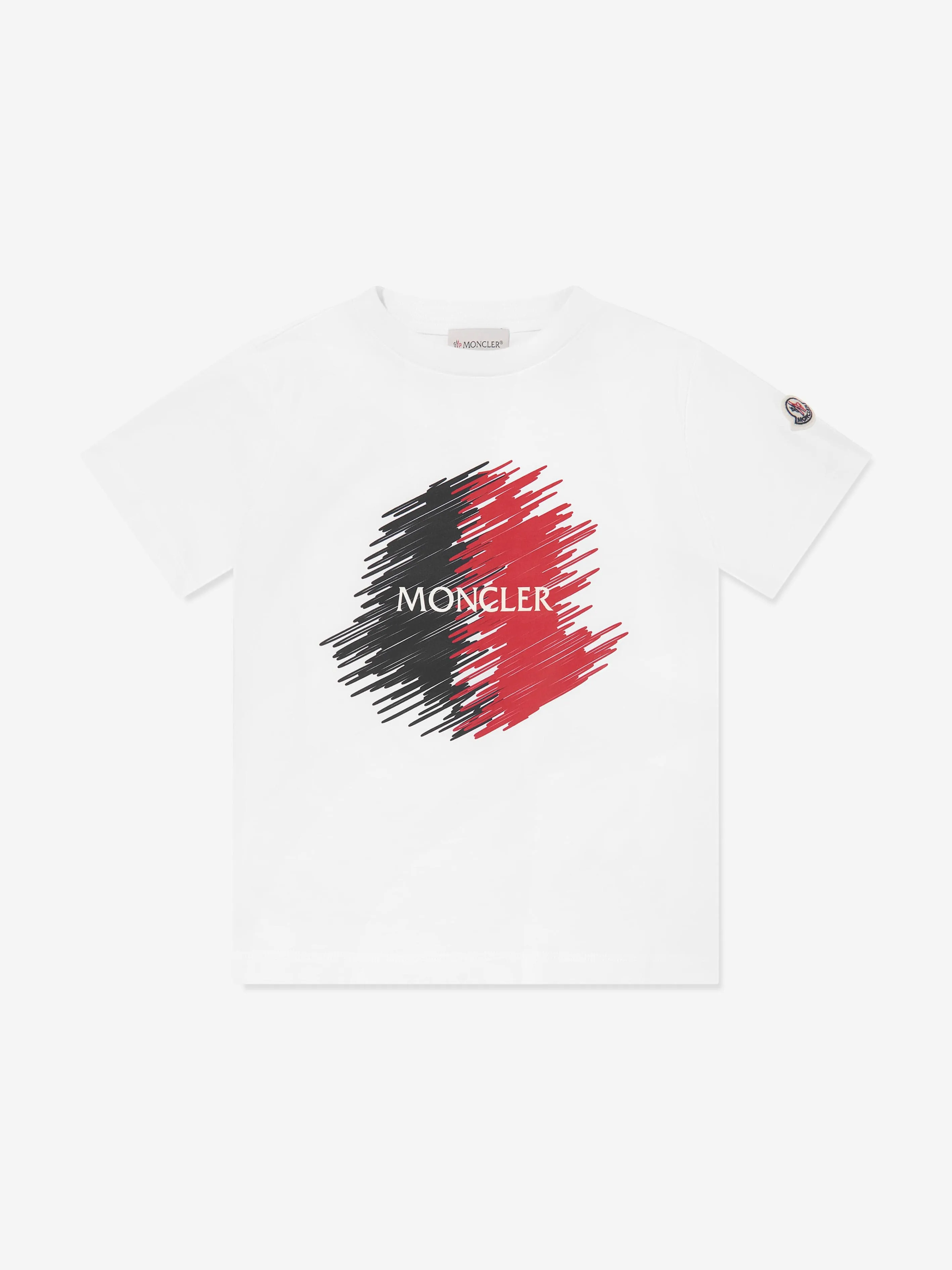 Moncler Enfant Boys Logo Print T-Shirt in White