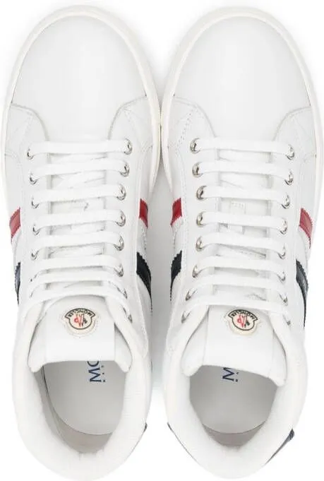 Moncler Enfant diagonal stripe print high-top sneakers White