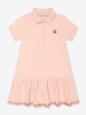 Moncler Enfant Girls Logo Polo Dress in Pink