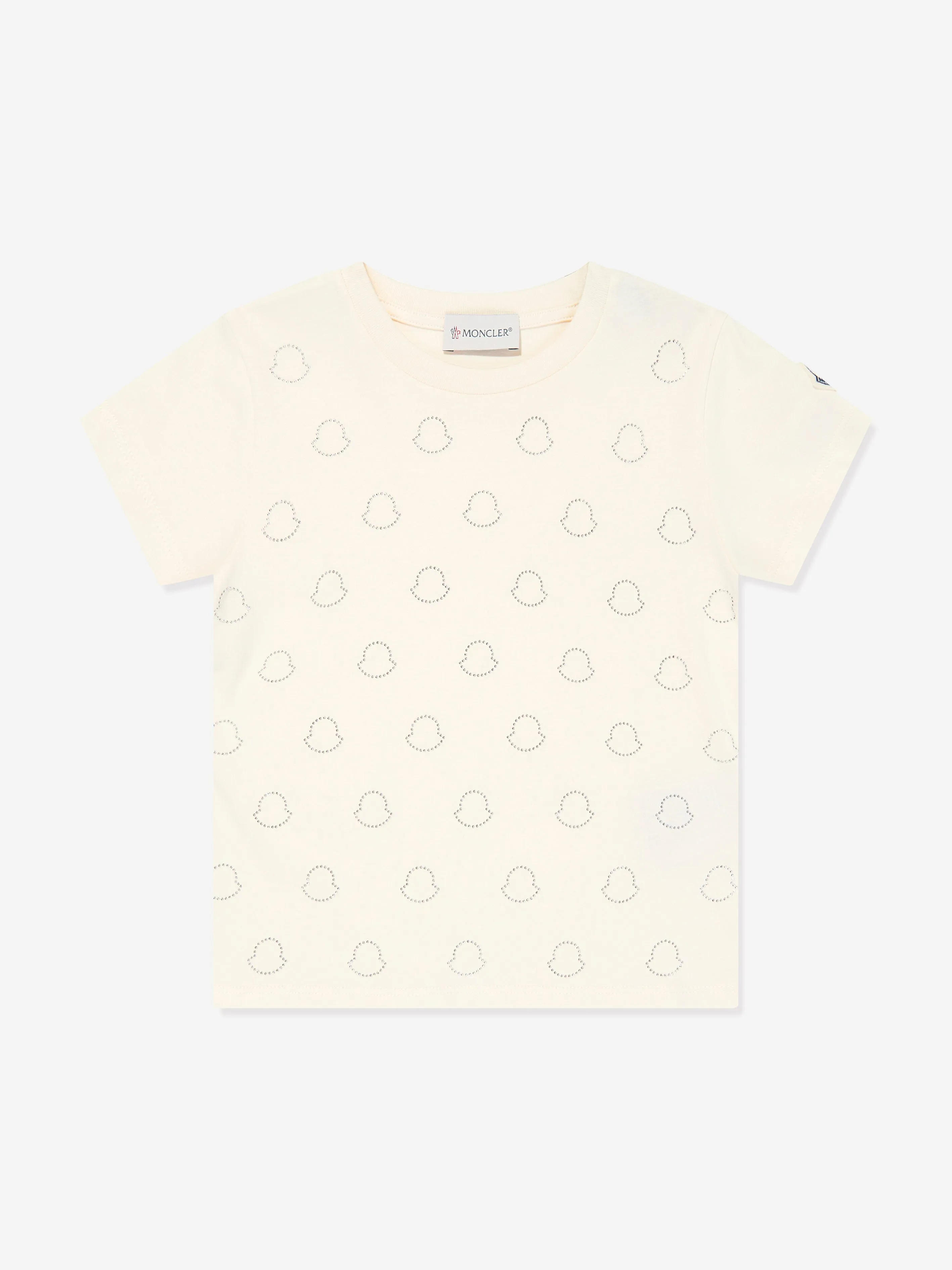 Moncler Enfant Girls Logo T-Shirt in Ivory