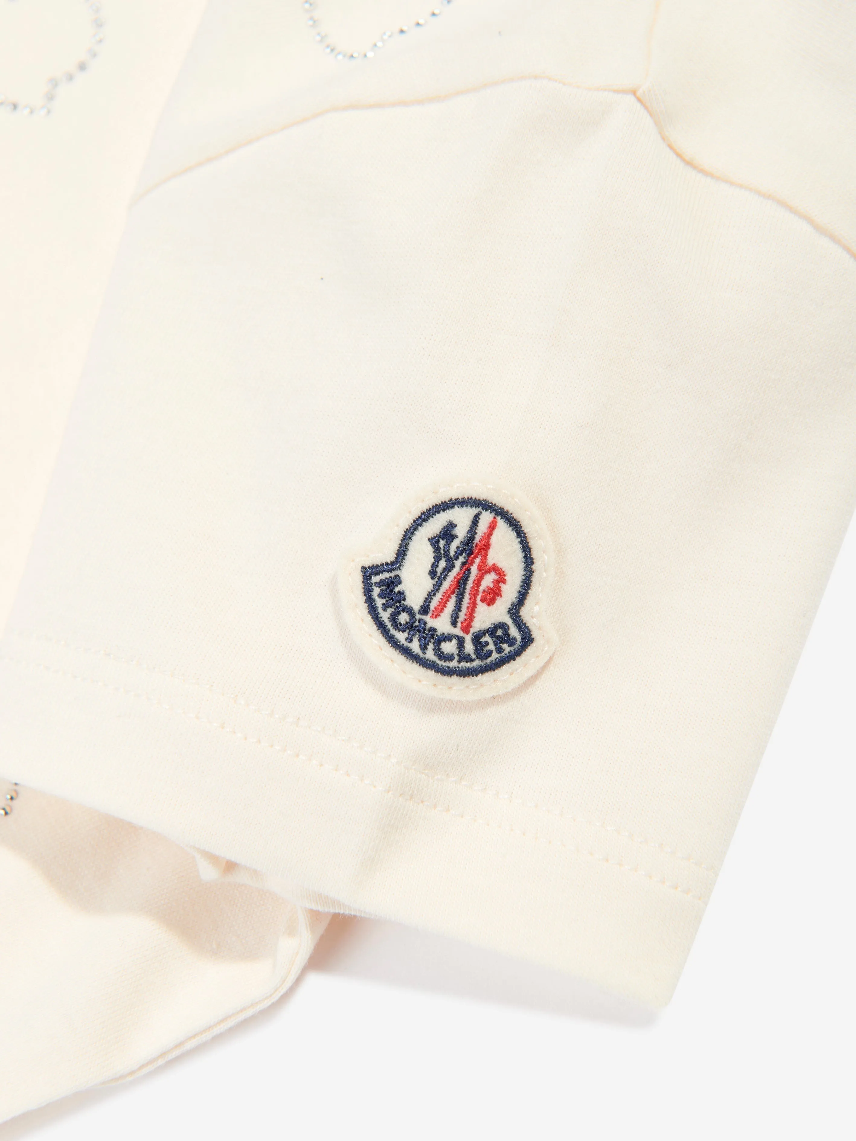 Moncler Enfant Girls Logo T-Shirt in Ivory