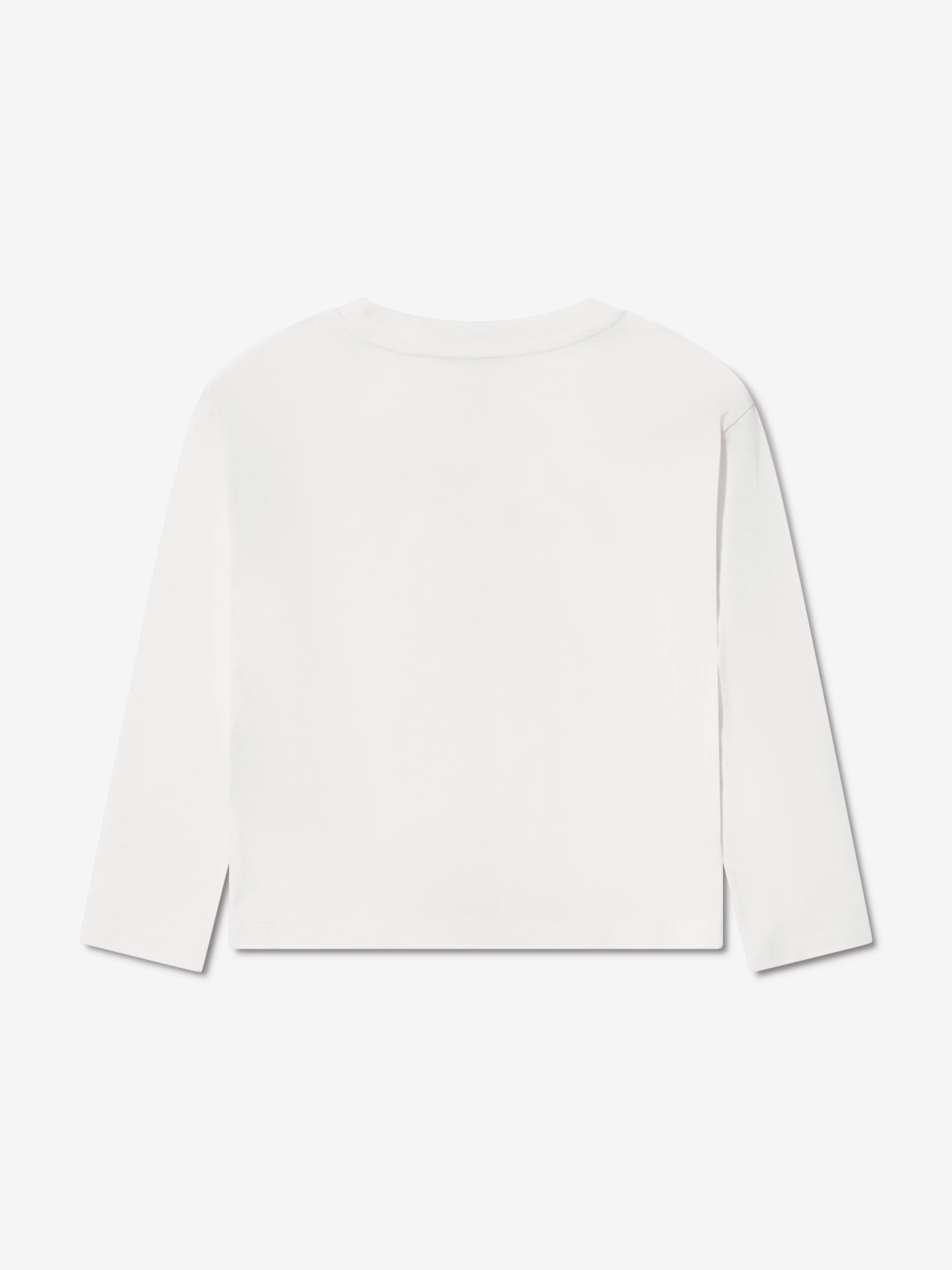 Moncler Enfant Girls Long Sleeve Logo T-Shirt in White