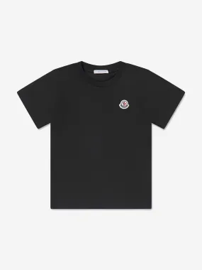 Moncler Enfant Kids Logo T-Shirt in Black