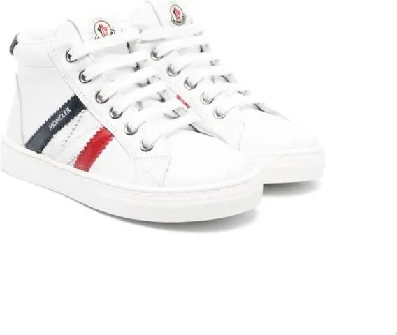 Moncler Enfant logo-patch lace-up sneakers White