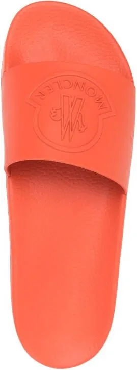 Moncler logo-embossed slides Orange