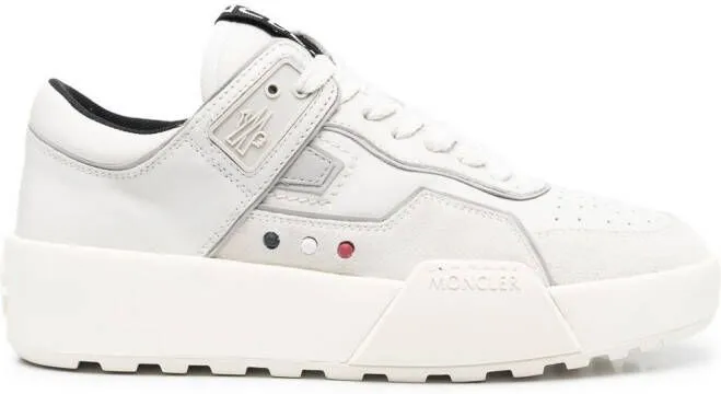 Moncler logo-patch low-top leather sneakers White