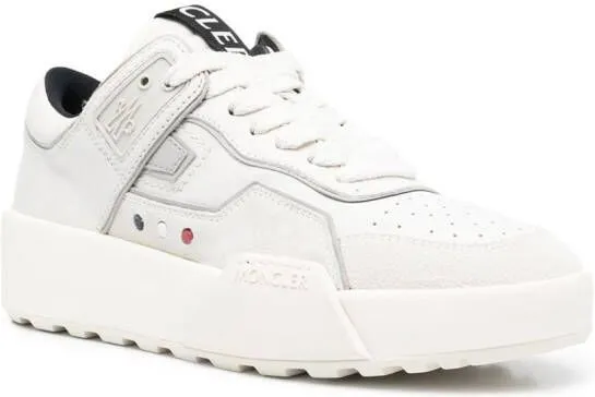 Moncler logo-patch low-top leather sneakers White