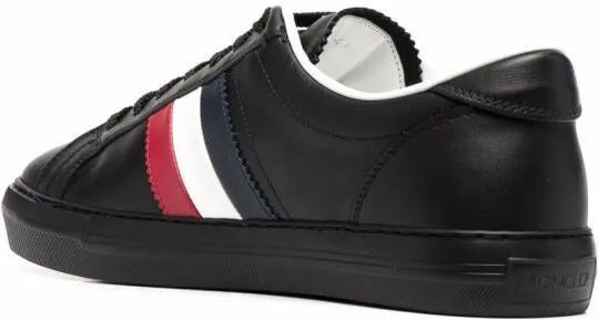 Moncler logo-print leather sneakers Black