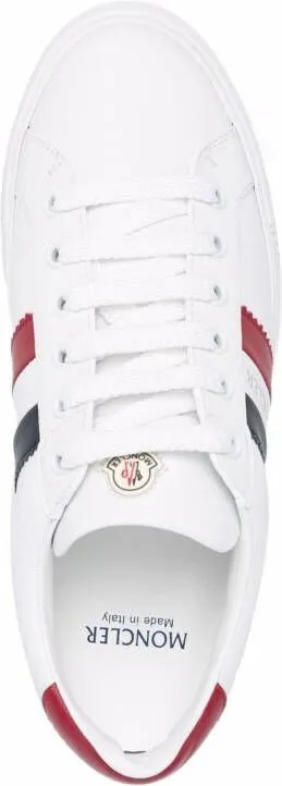 Moncler side-stripe leather sneakers White