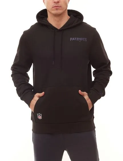 NEW ERA Felpa con cappuccio pullover da uomo New England Patriots NFL Logo Outline con stampa posteriore 12827140 Nero