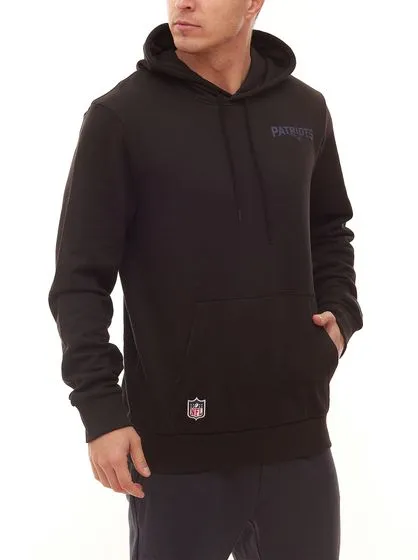 NEW ERA Felpa con cappuccio pullover da uomo New England Patriots NFL Logo Outline con stampa posteriore 12827140 Nero