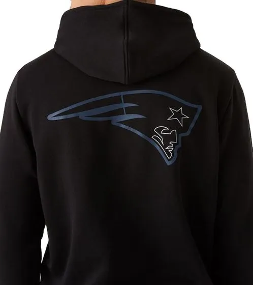 NEW ERA Felpa con cappuccio pullover da uomo New England Patriots NFL Logo Outline con stampa posteriore 12827140 Nero