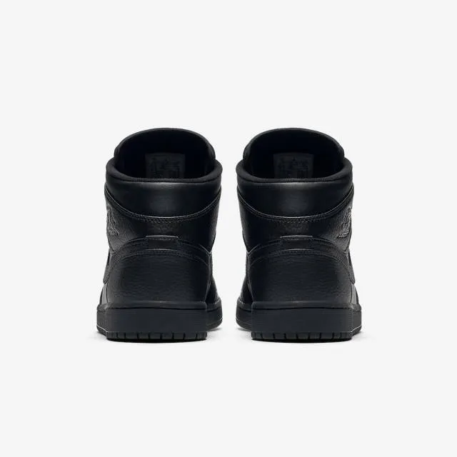 Nike Air Jordan 1 Mid (Triple Black/ Black/ Black/ Black) Me