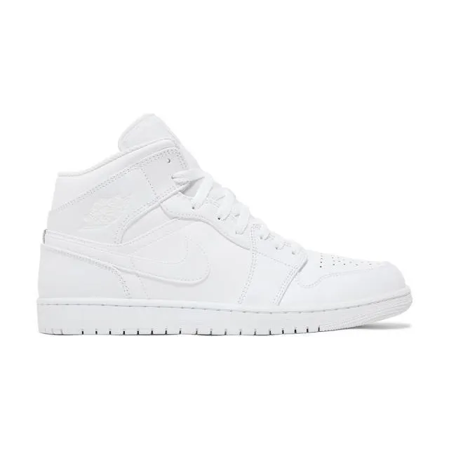 Nike Air Jordan 1 Mid (Triple White 2022/ White/ White/ ...