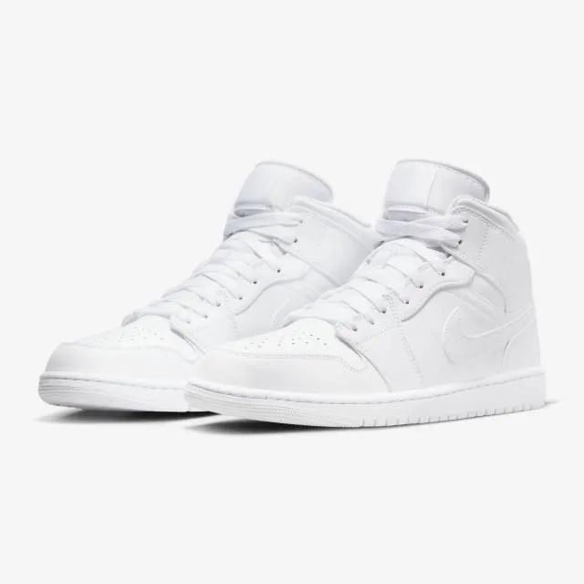 Nike Air Jordan 1 Mid (Triple White 2022/ White/ White/ ...