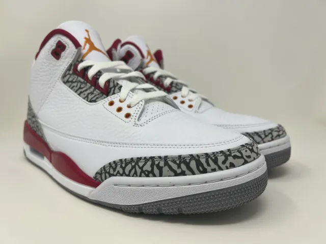 Nike Air Jordan Retro III 3 Cardinal Red 2022 White - Me...