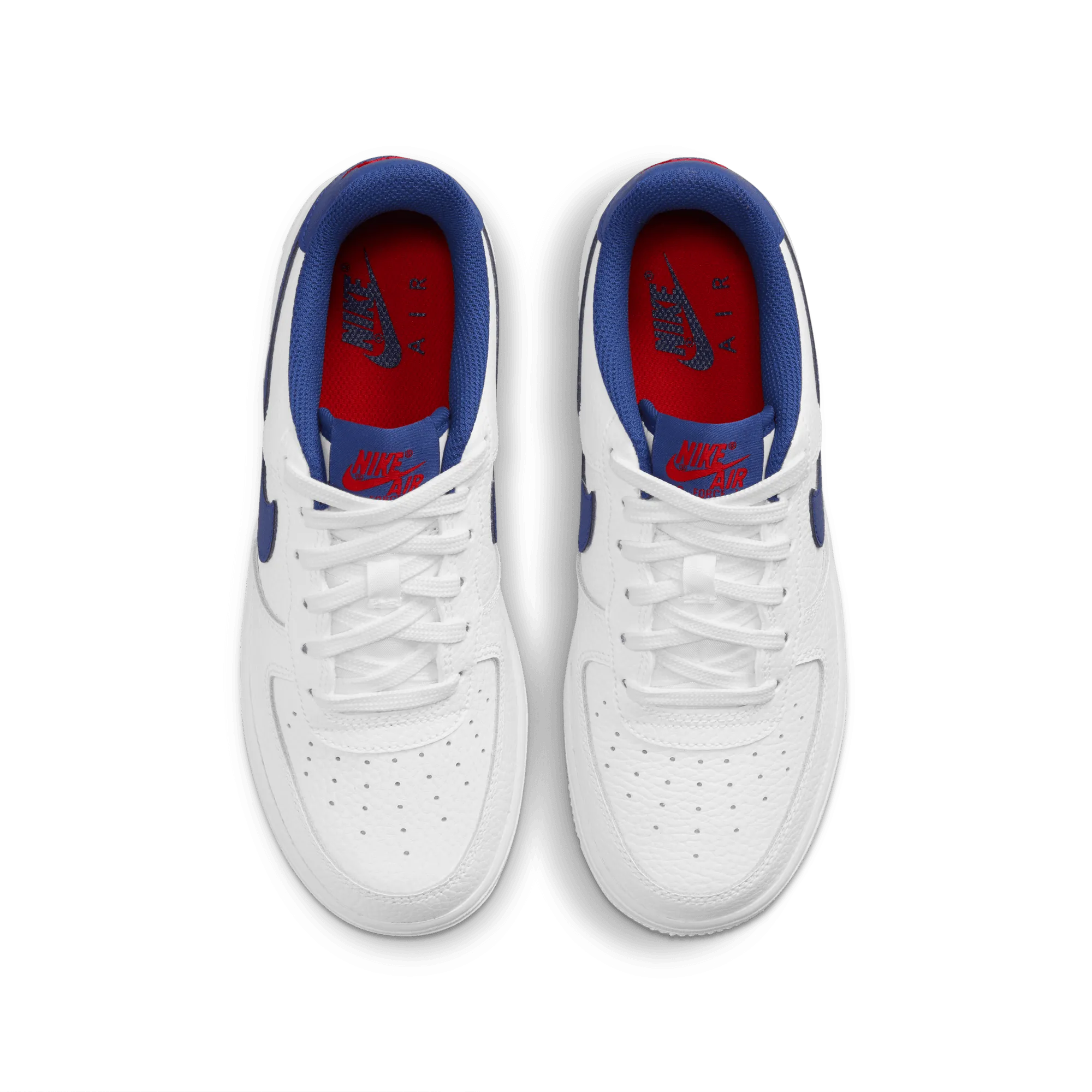 Nike - Boy - GS Air Force 1 - White/Deep Royal Blue/University Red