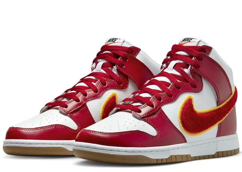 Nike Dunk High Chenille Swoosh White Gym Red