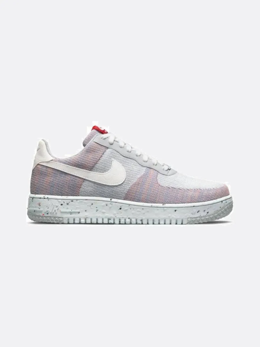 Nike - Men - Air Force 1 Crater Flyknit - Wolf Grey/White/Pure Platinum/Gym Red