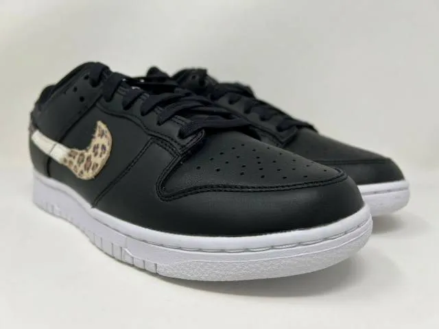 Nike W Dunk Low SE Primal Black Leopard Animal Swoosh Wo...