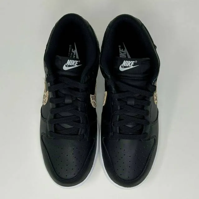 Nike W Dunk Low SE Primal Black Leopard Animal Swoosh Wo...