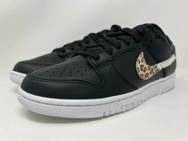 Nike W Dunk Low SE Primal Black Leopard Animal Swoosh Wo...