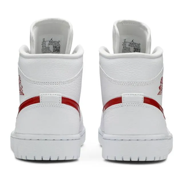 Nike Women's Air Jordan 1 Mid (White University Red/ Whi...