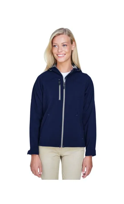 North End 78166 Women's Prospect Two-Layer Fleece Bonded Softshell Hooded Jacket