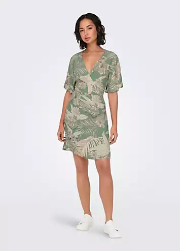 Only Printed V-Neck Wrap Dress