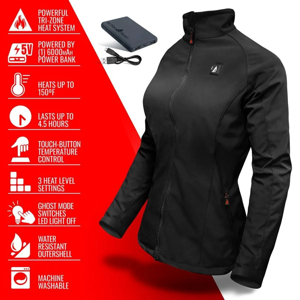 Open Box ActionHeat 5V Battery Heated Softshell Jacket - Women's