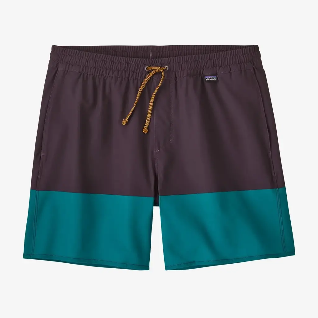 Patagonia Men's Hydropeak Volley Shorts 16" Santa Cruz Block Obsidian Plum