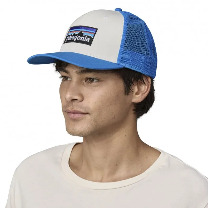 Patagonia P-6 Logo Trucker Cap (White w/Vessel Blue)