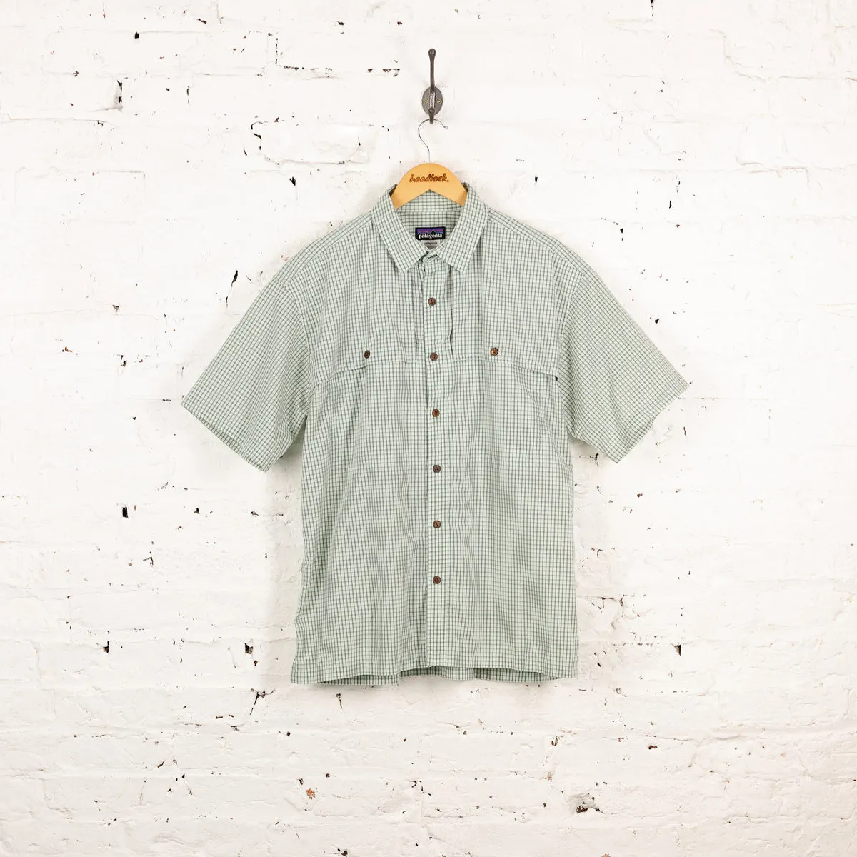 Patagonia Short Sleeve Check Shirt - Green - L