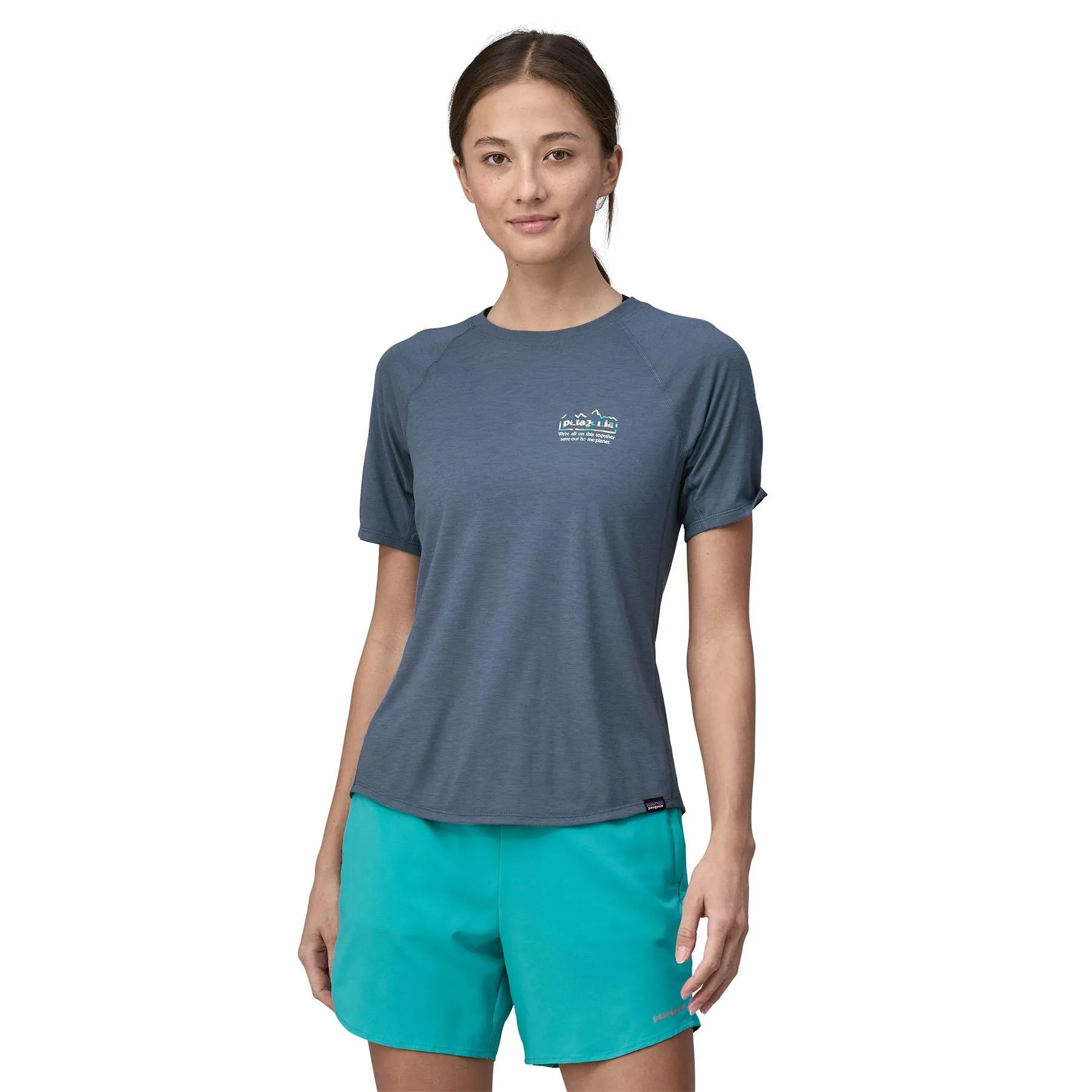 Patagonia Women's Capilene Cool Trail Graphic T-Shirt - Blue | Tiso