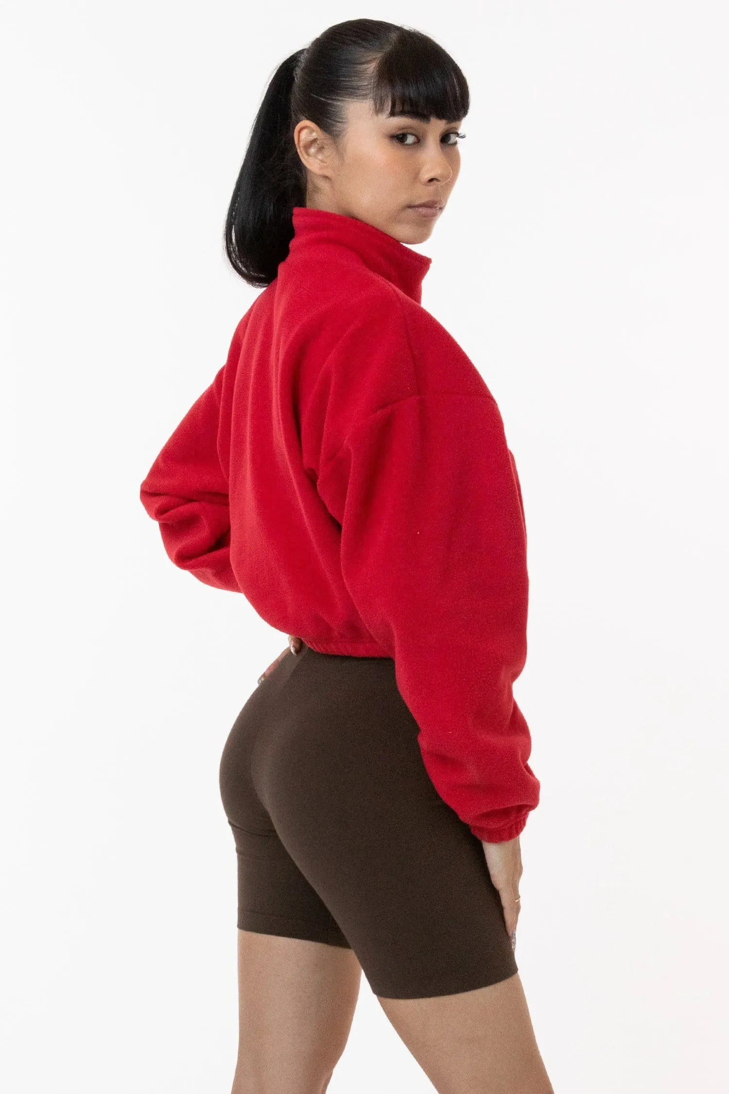 PF306 - Cropped Polar Fleece Half Zip Pullover