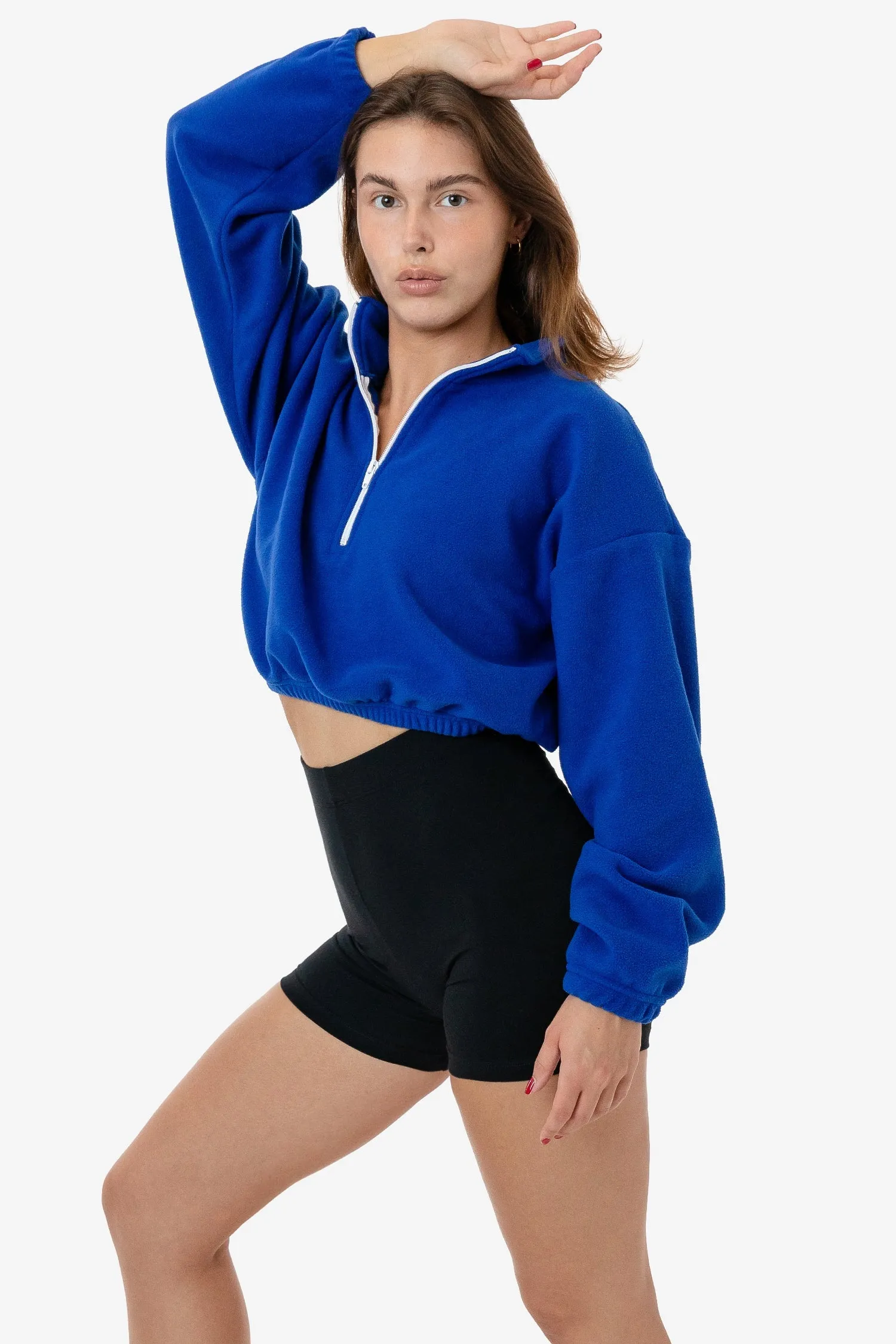 PF306 - Cropped Polar Fleece Half Zip Pullover