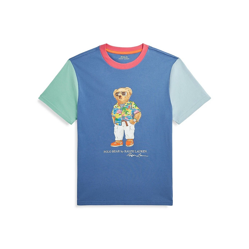 Polo Ralph Lauren Boy's Polo Bear Colourblocked Cotton T-Shirt