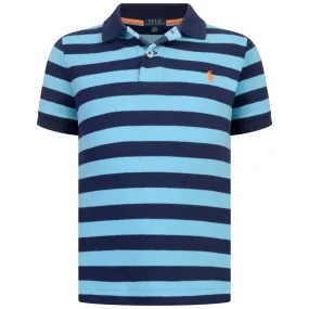 Ralph Lauren Boys Polo Top - & Navy Striped Cotton Polo Top