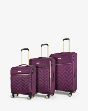 Rock Sloane 3pc Suitcase Set Purple | Simply Be