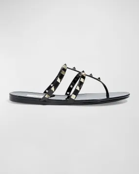 Rockstud T-Strap Flat Slide Sandals