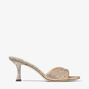 Skye 70 Gold Satin Crystal Sandals