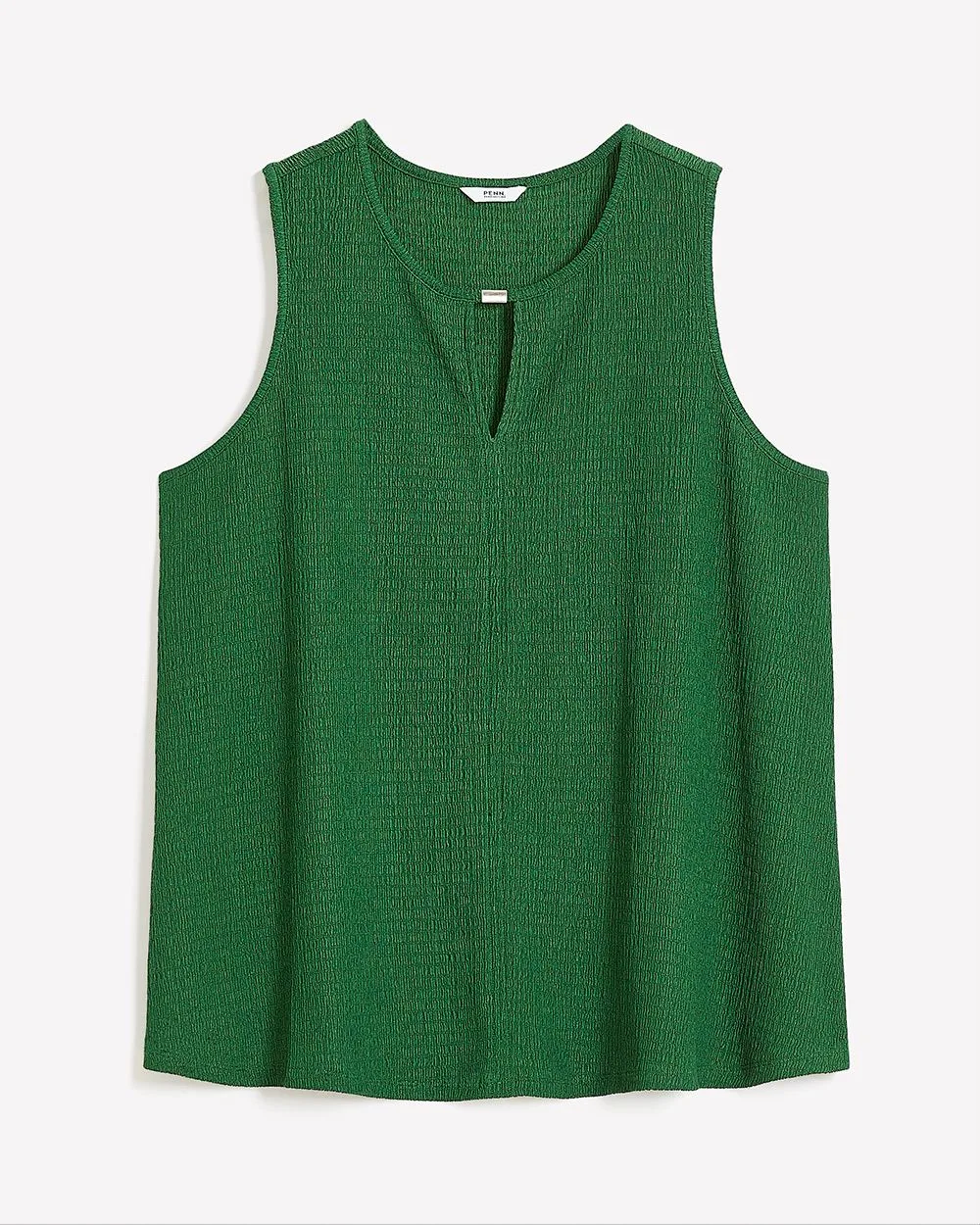 Sleeveless A-Line Knit Top with V-Opening