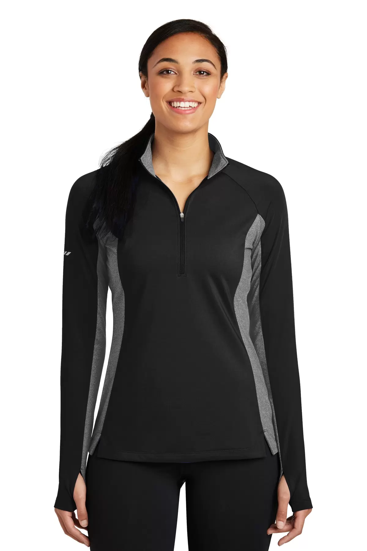 Sport Tek LST854 Sport-Tek Ladies Sport-Wick Stretch Contrast 1/2-Zip Pullover SKU: LST854