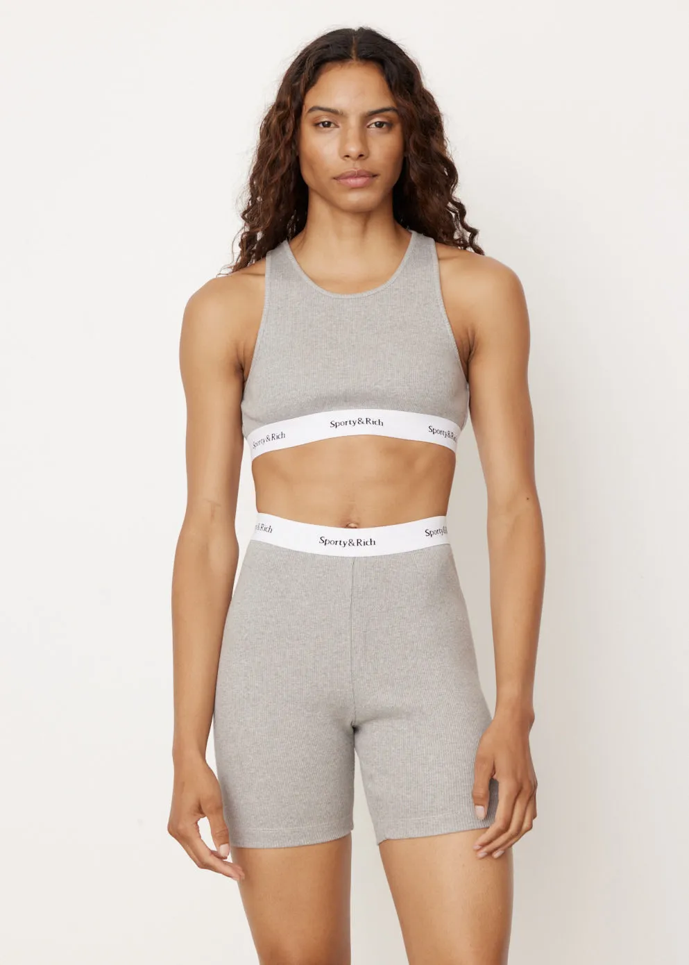 Sporty and Rich -  Serif Logo Cropped Tank - Tank