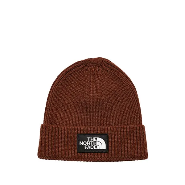 The North Face Logo Box Cuffed Beanie Dark Oak