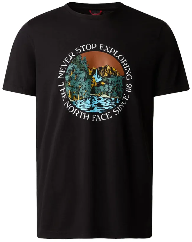 The North Face Mens Seasonal Graphic T Shirt Black Brandy Brown