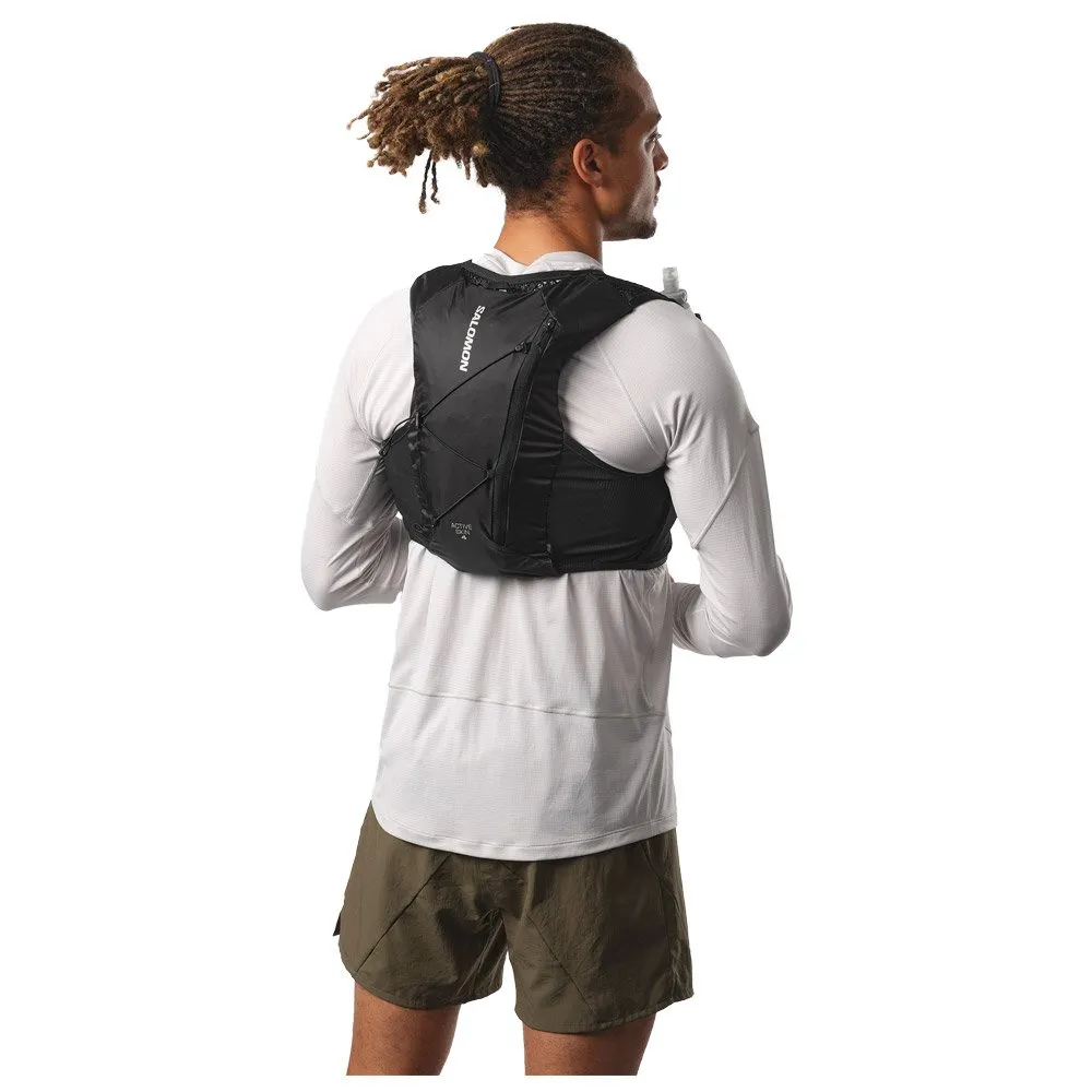 Trail running hydration vest Salomon ---Active Skin 4 Black Metal