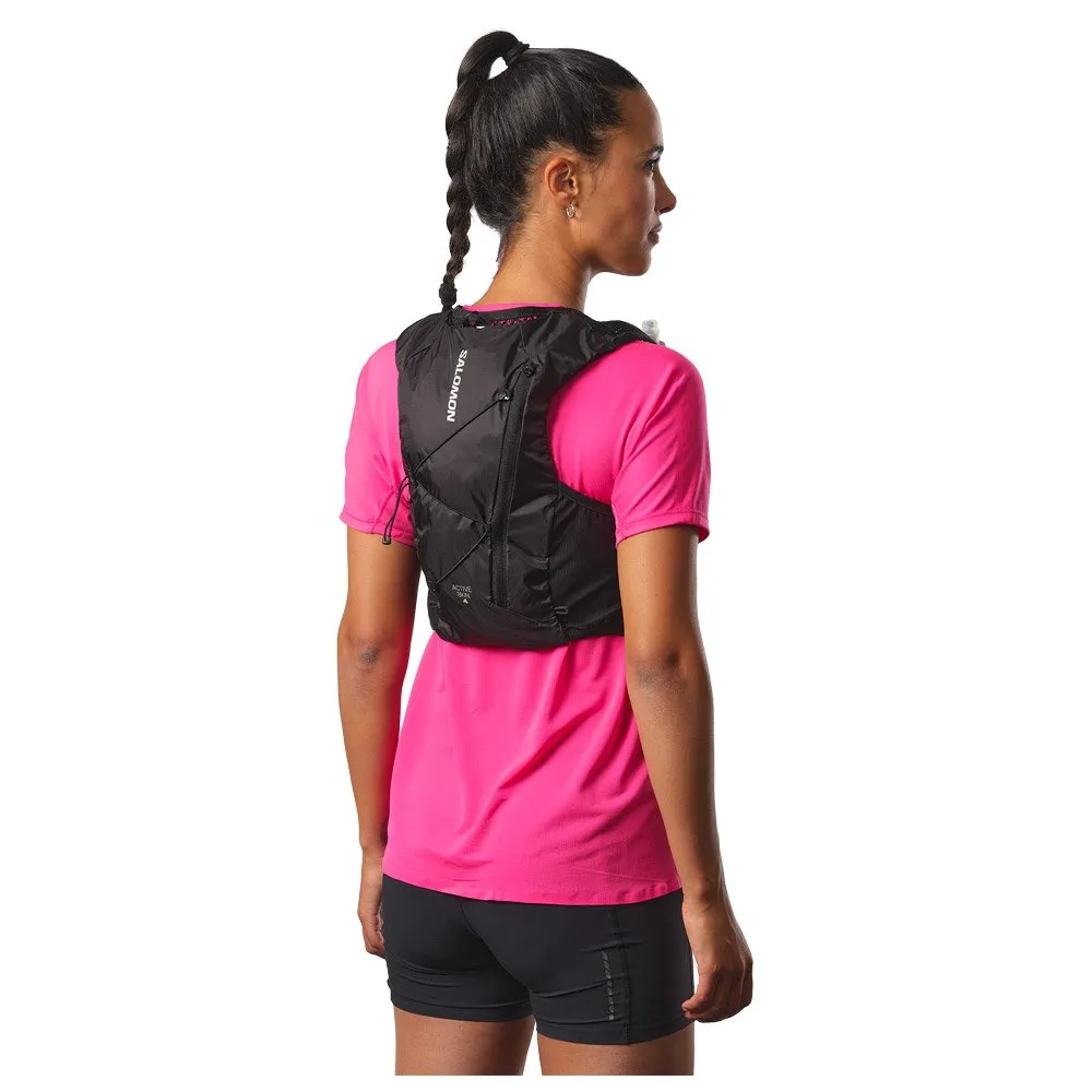 Trail running hydration vest Salomon ---Active Skin 4 Black Metal