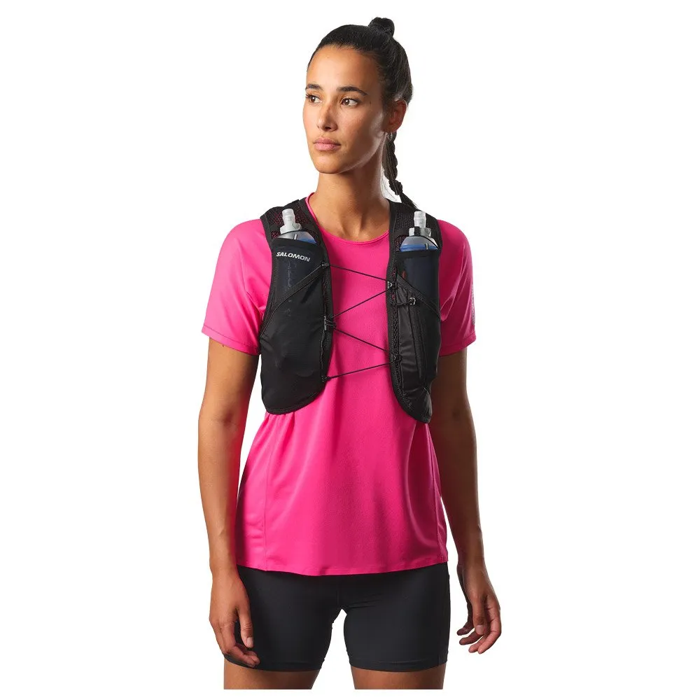 Trail running hydration vest Salomon ---Active Skin 4 Black Metal