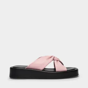 Tresse Platform Sandals in Pink Leather